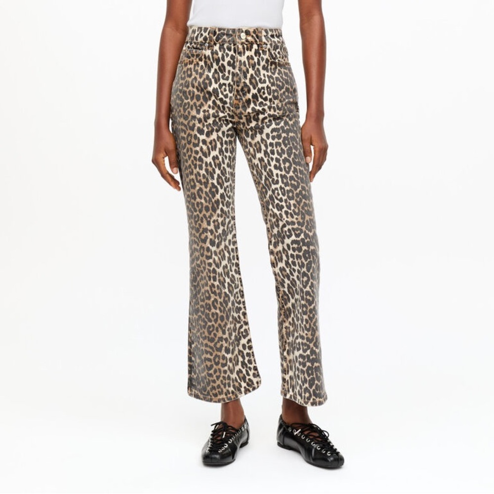 Ganni Brown Leopard Print Jeans